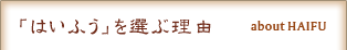 はいふうを選ぶ理由